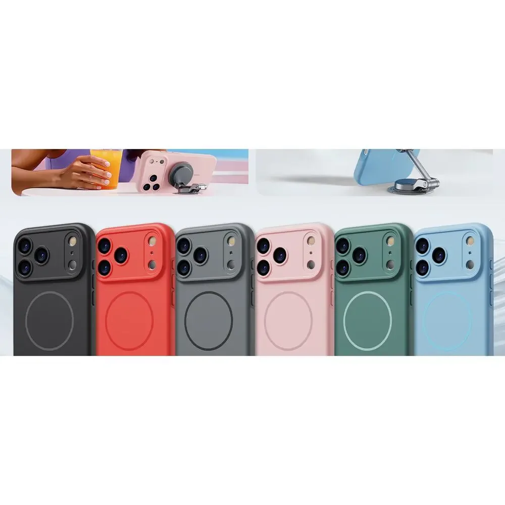 Phone 17 Pro Case MagSafe Matte Black Shockproof 360 Camera Lens Cover